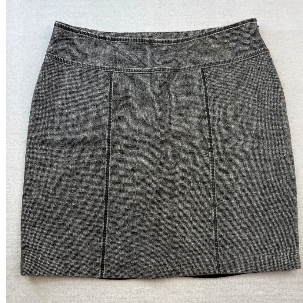 Michael Kors Gray Wool Blend Tweed Pencil Skirt 12 Career wear dark‎ academia